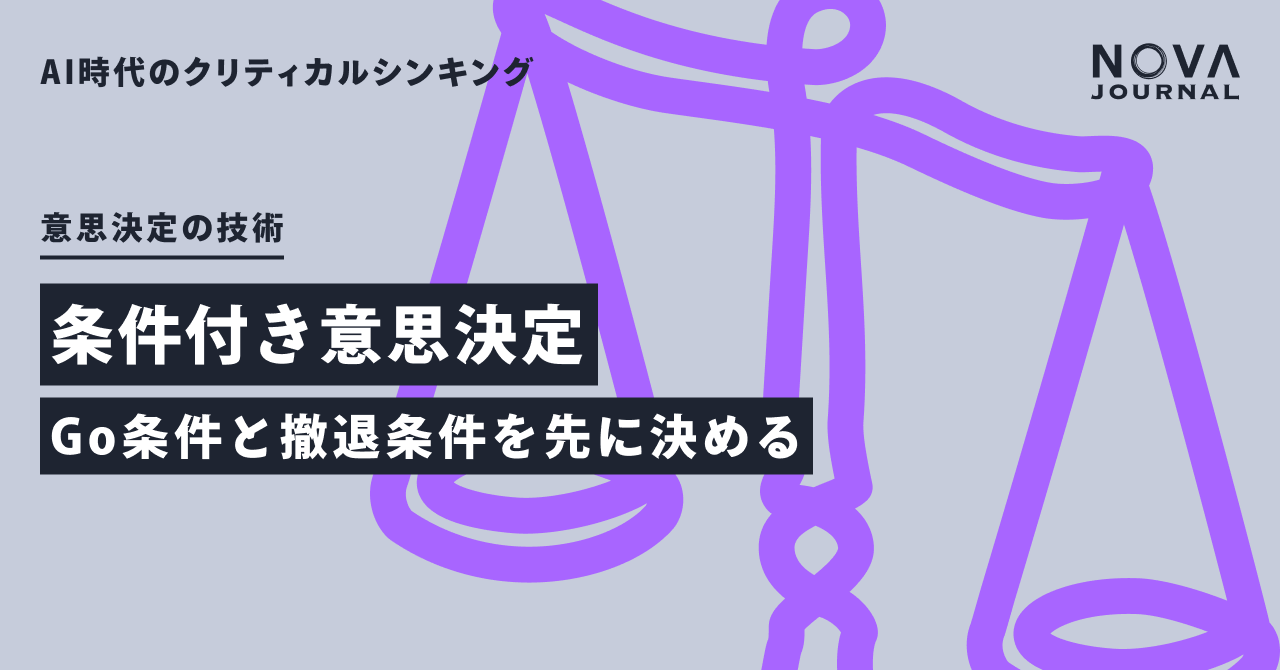 条件付き意思決定 — Go条件と撤退条件を先に決める