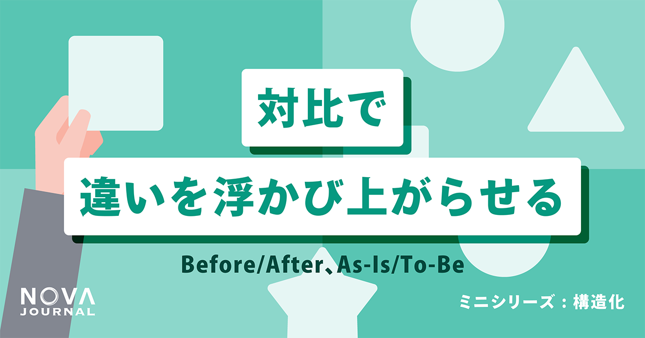 対比で違いを浮かび上がらせる——Before/After、As-Is/To-Be