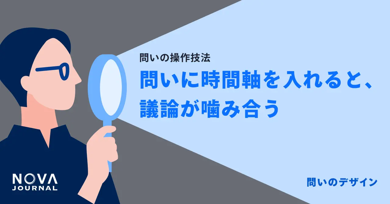 問いに時間軸を入れると、議論が噛み合う